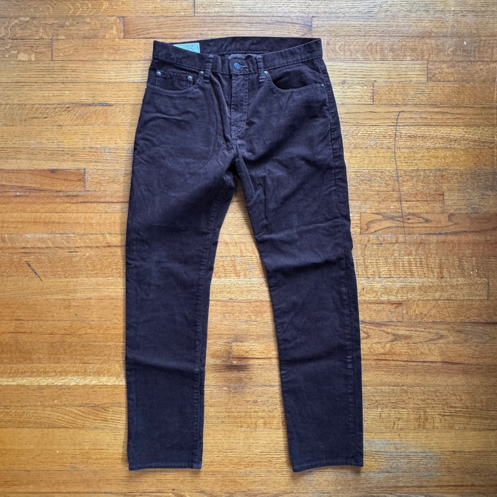 Gap Slim GapFlex Corduroy Pants Mens 30x30 Brown Fine Wale Stretch